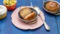 Rum baba with pineapple and mint