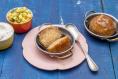 Rum baba with pineapple and mint