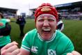 Ireland's Aoife Wafer celebrates after the game against Scotland in Belfast. Photograph: INPHO/ Ben Brady