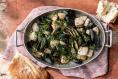 Mussels and clams in white wine and herbs 