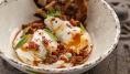 Turkish eggs with chorizo, yoghurt and sourdough