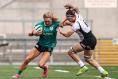 Ireland's Béibhinn Parsons tackled by Canada's Karen Paquin. Photograph: INPHO/ Ben Brady 