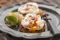 Potato and cabbage rosti with poached eggs