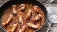 Paella with grilled langoustines